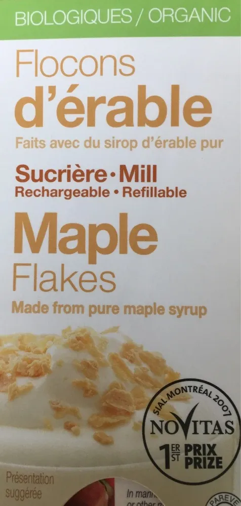 Flocons D'érable Biologiques (sucrière Rechargeable)
