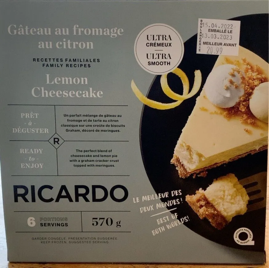 Gateau au fromage au citron