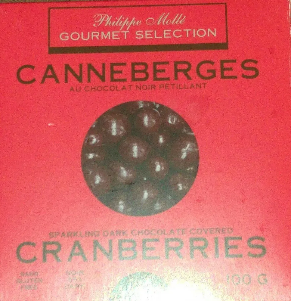 Canneberges au chocolat noir pétillant