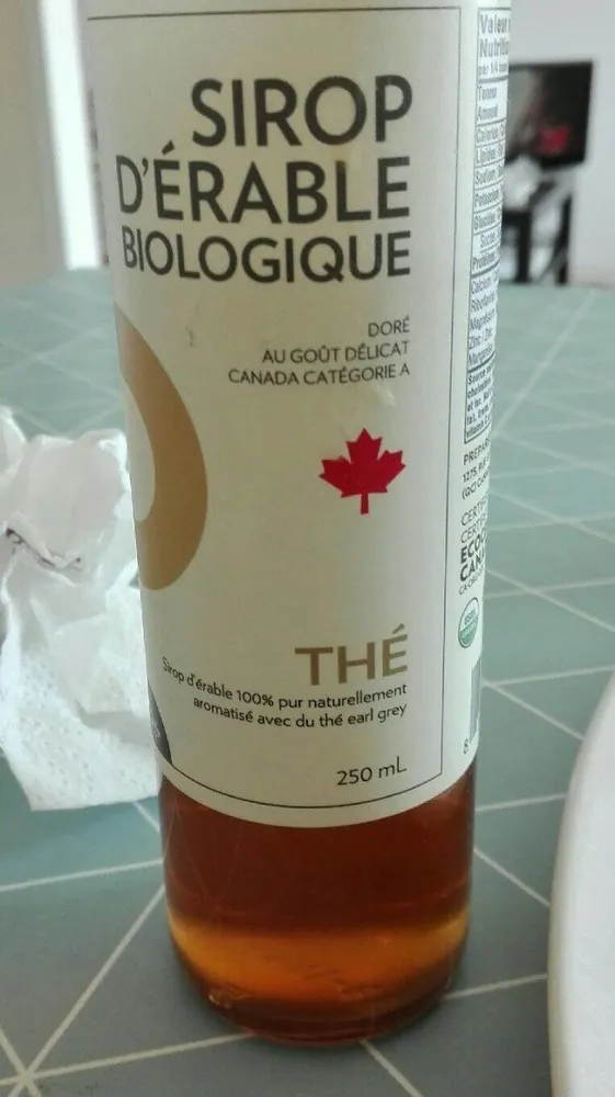 sirop d'érable au thé