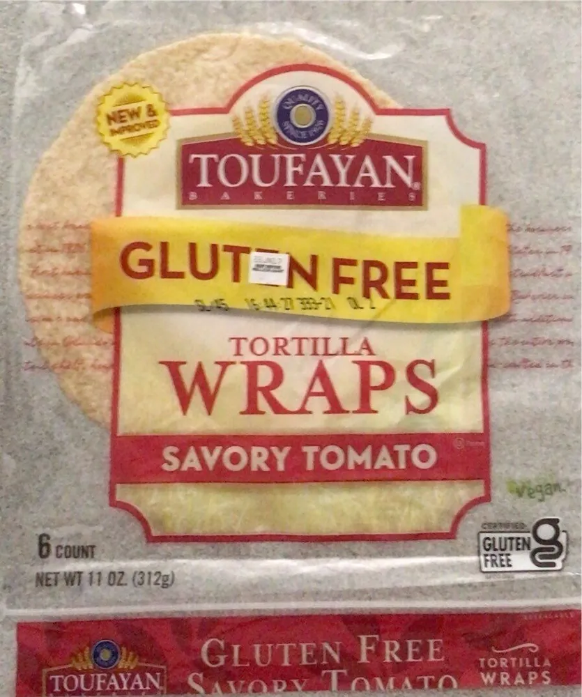 Tortilla wraps savory tomato gluten free