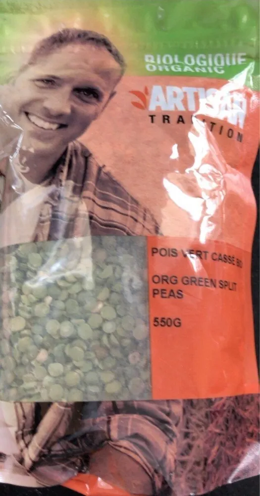 Pois vert cassé bio