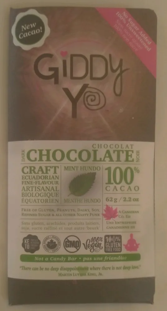 100% Cacao Mint Dark Chocolate