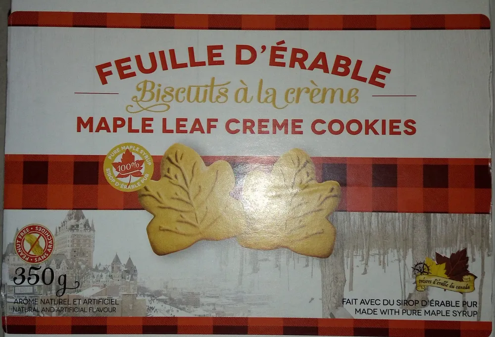 Feuille d'érable - biscuits à la crème