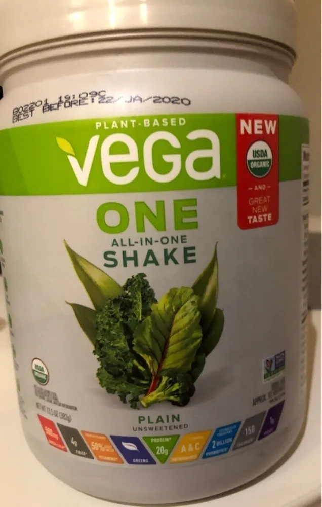 Organic Vega One All in One Shake Plain Unsweetened