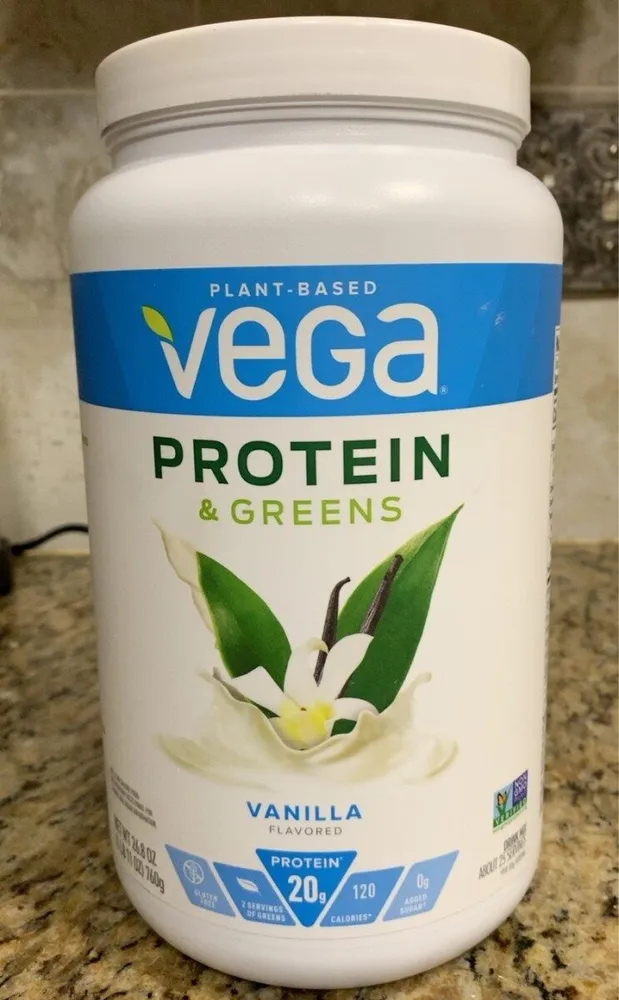 Protein and green vanilla flavor