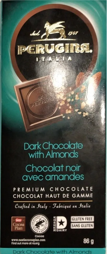 Dark chocolate with almonds