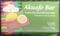 Akuafo bar lemon flavored milk chocolate