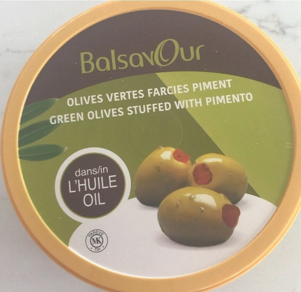 Olives vertes farcies piment