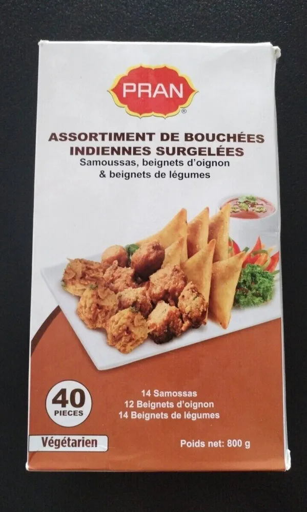 Assortiment de bouchées indiennes surgelés
