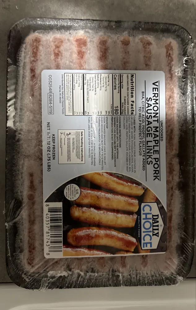 Vermont Maple Pork Sausage Links