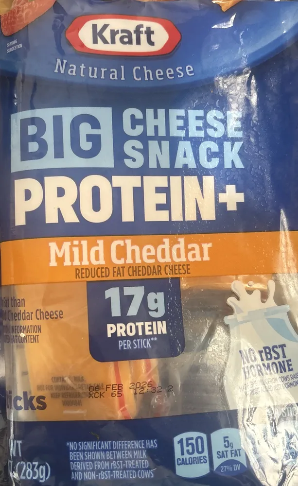 BIG Cheese Snack Protein+ Mild Cheddar Reduced Fat Cheddar Cheese