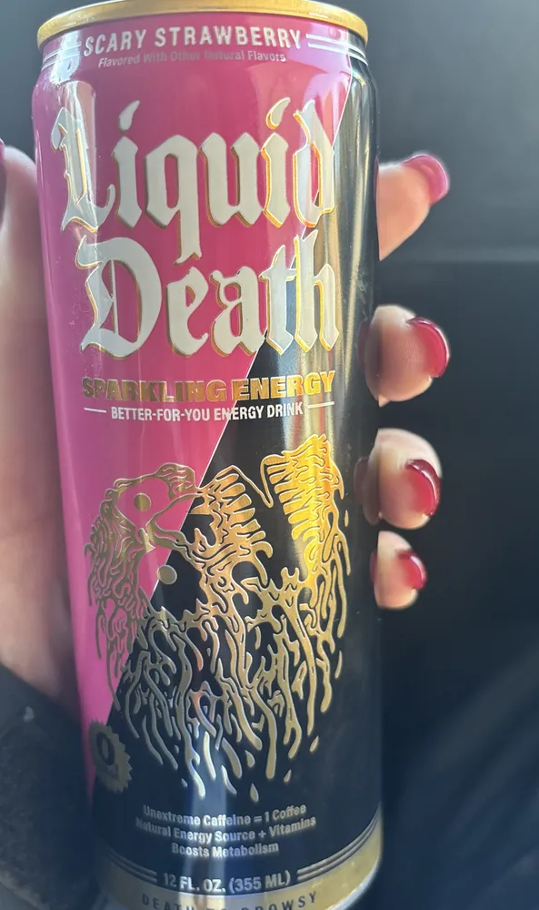 Liquid Death Sparkling Energy Scary Strawberry