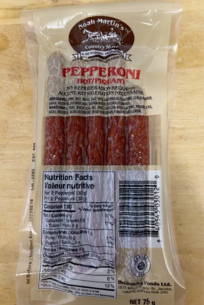Pepperoni sticks