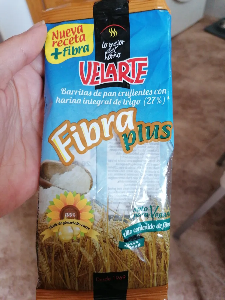 barritas de pan crujientes con harina de trigo integral 27%
