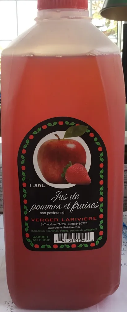 Jus de pommes et fraises NON -asteurisé