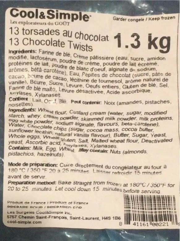 Torsades au chocolat