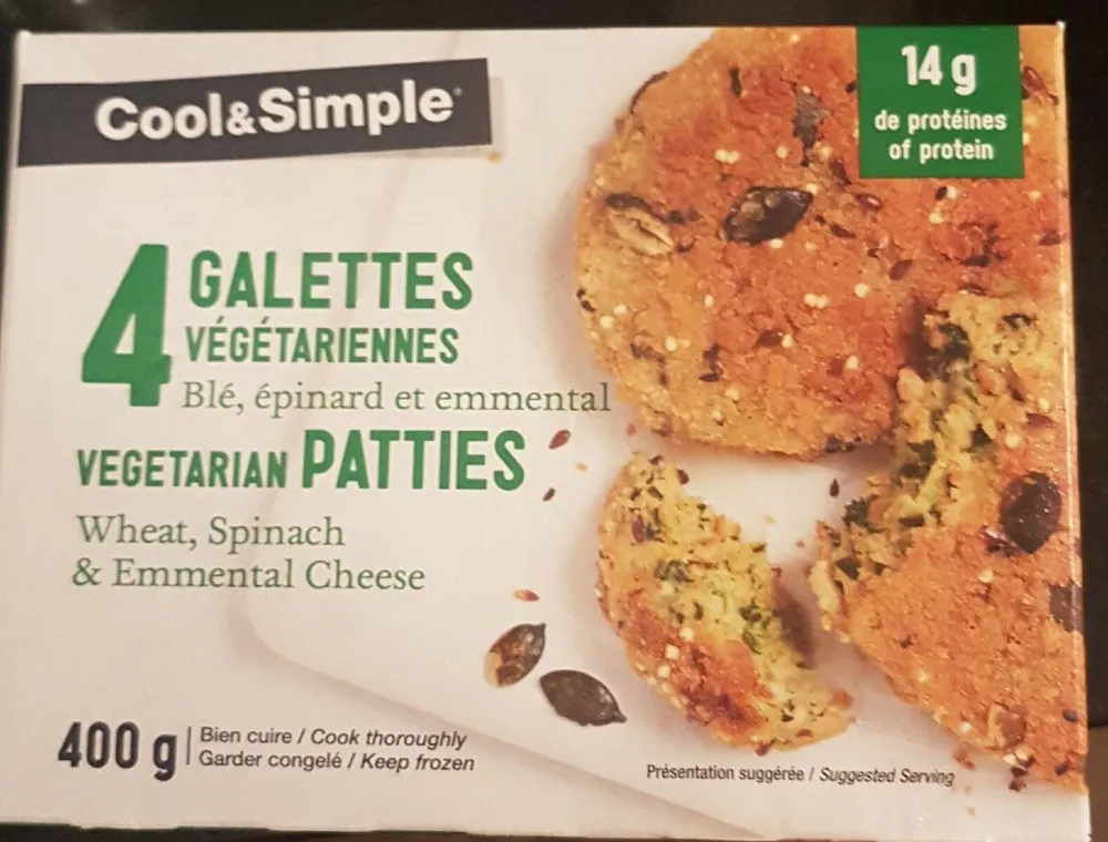 Galettes végétariennes- Blé, épinard et emmental
