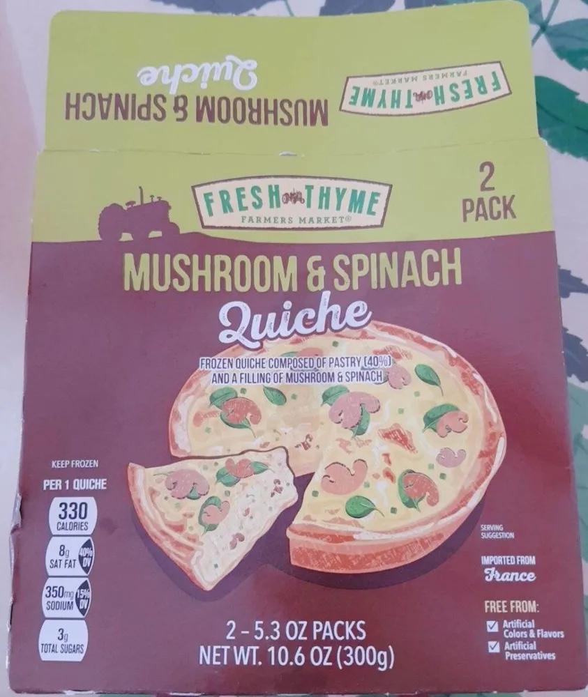 Mushroom & Spinach Quiche