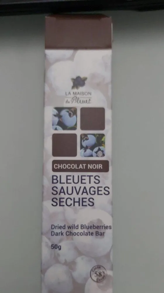 Chocolat noir bleuets sauvages seches