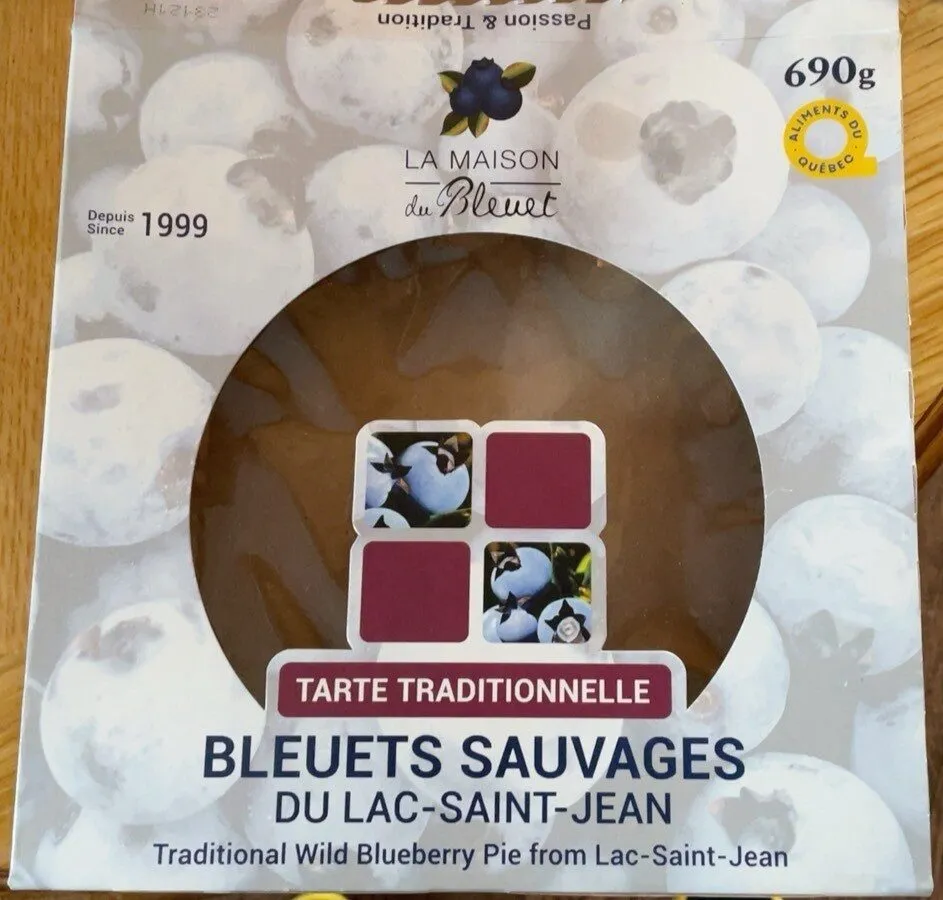Tarte traditionnelle Bleuets Sauvage du Lac Saint Jean