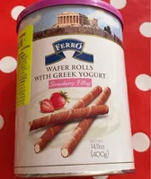 Wafer rolls with greek yogurt