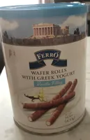 Wafer rolls with greek yogurt