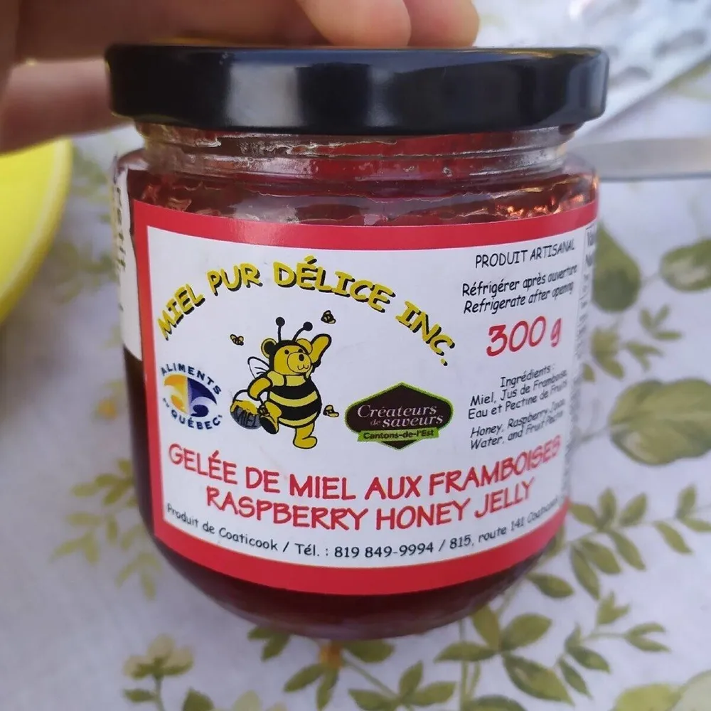 Gelée de miel aux framboises