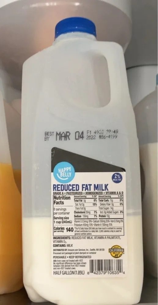 2% Reduced Fat Milk