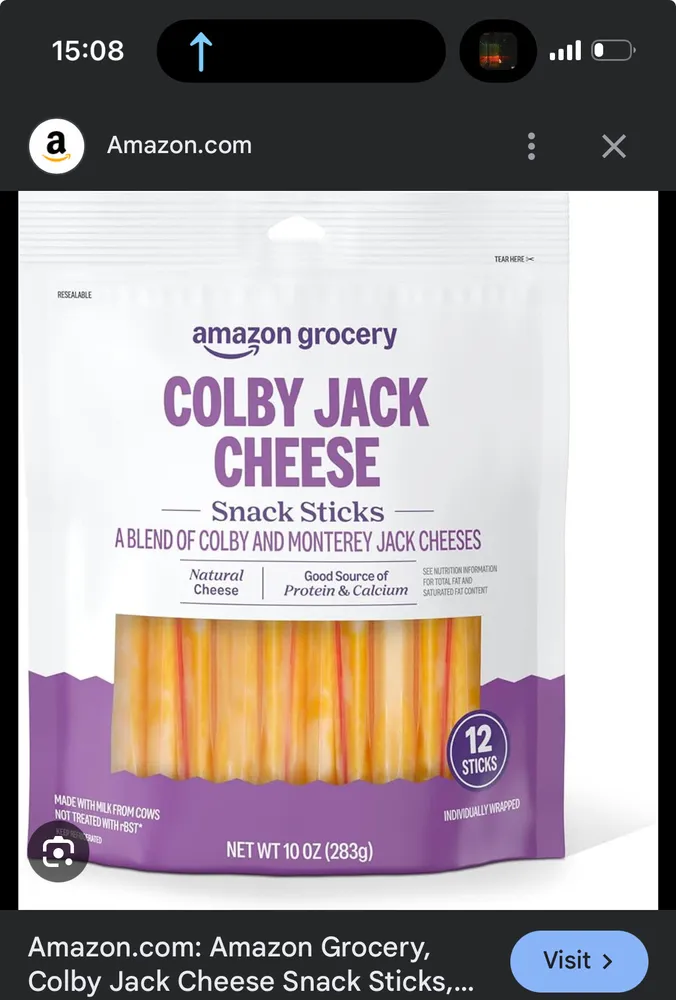 COLBY JACK CHEESE Snack Sticks
