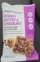 Peanut butter and chocolate chilled bar with nuts and seeds