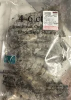 Raw head on farmed black tiger Shrimp