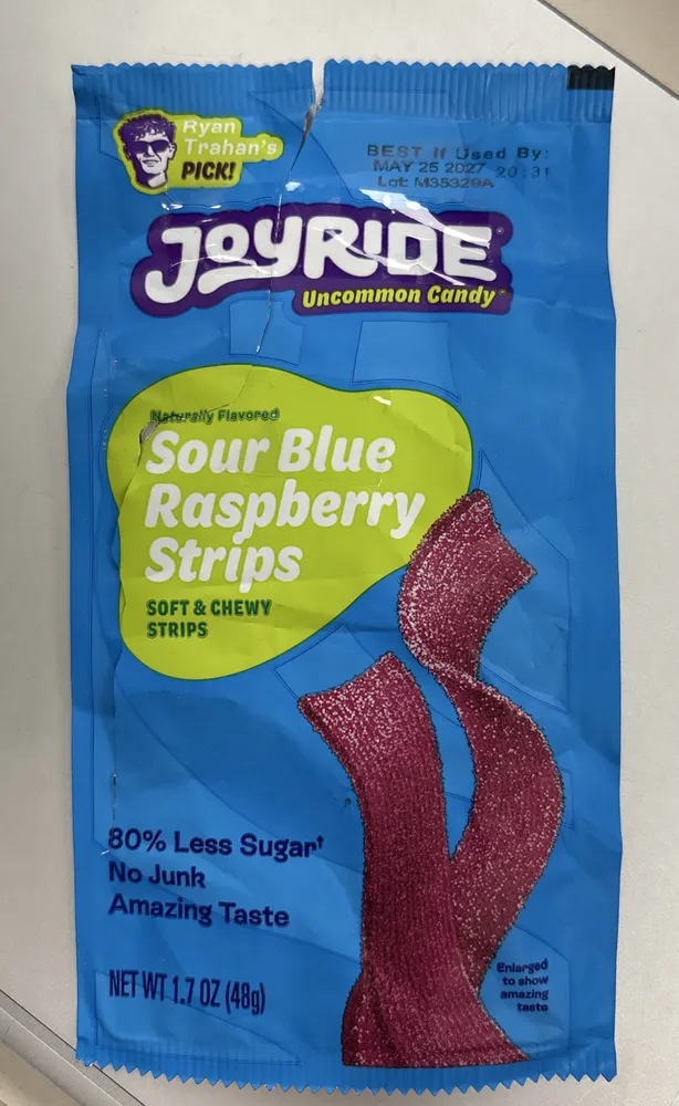 Sour Blue Raspberry Strips