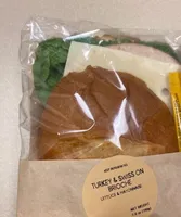 Turkey and Swiss on brioche with lettuce and Mayo
