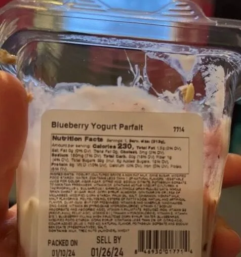 Blueberry yogurt parfait