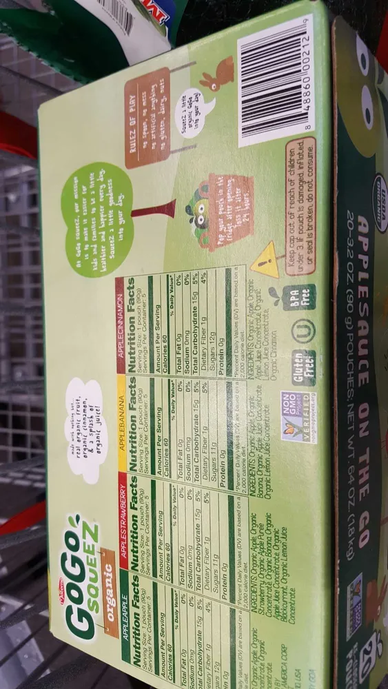 Organic Variety Pack (Apple Apple/Apple Strawberry/Apple Banana/Apple Cinnamon) Fruit On The Go