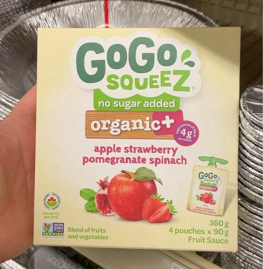 Organic+ Apple Strawberry Pomegranate Spinach Fruit Sauce