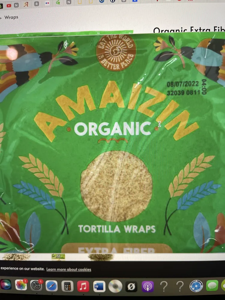 organic extra fibre tortilla wraps