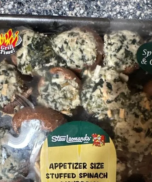 Appetizer Size stuffed spinach mushrooms