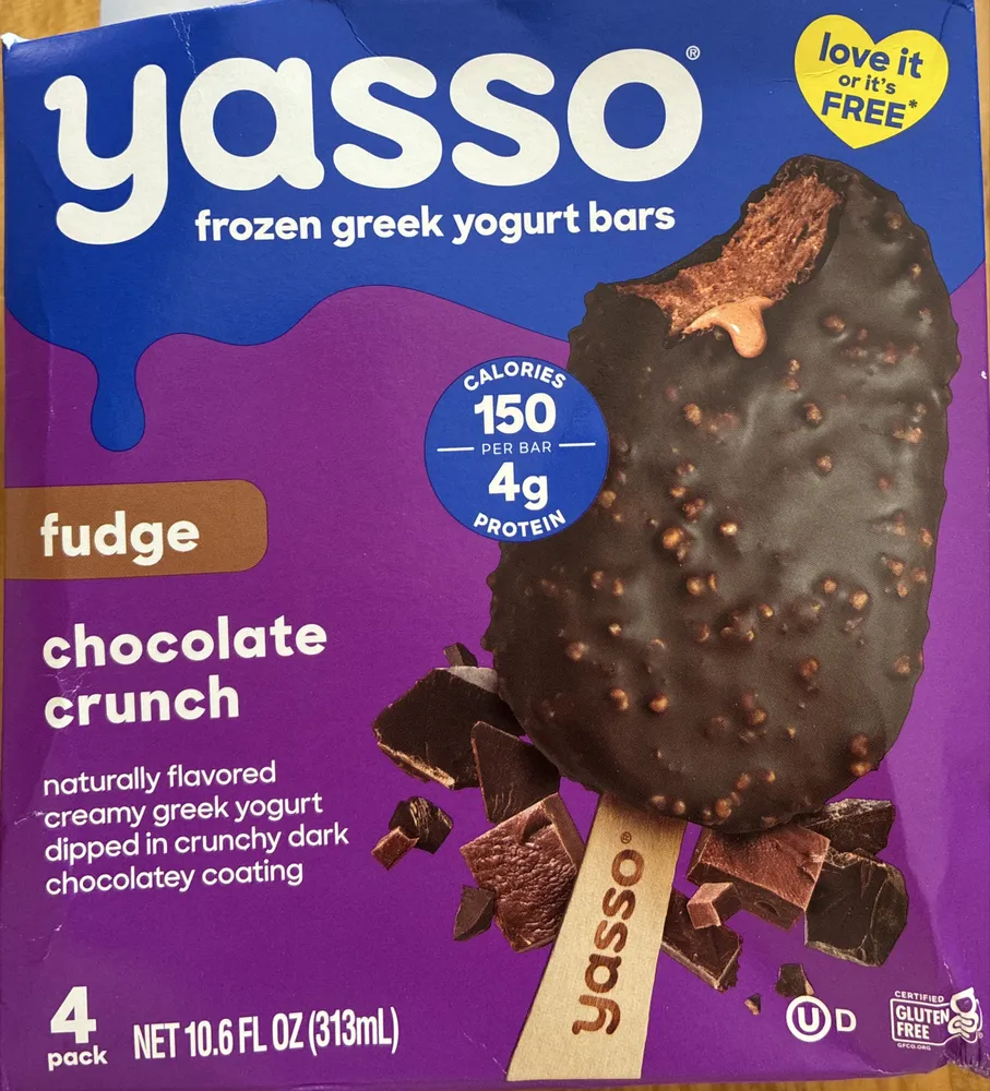 fudge chocolate crunch frozen greek yogurt bars