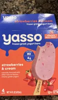strawberries & cream frozen greek yogurt bars
