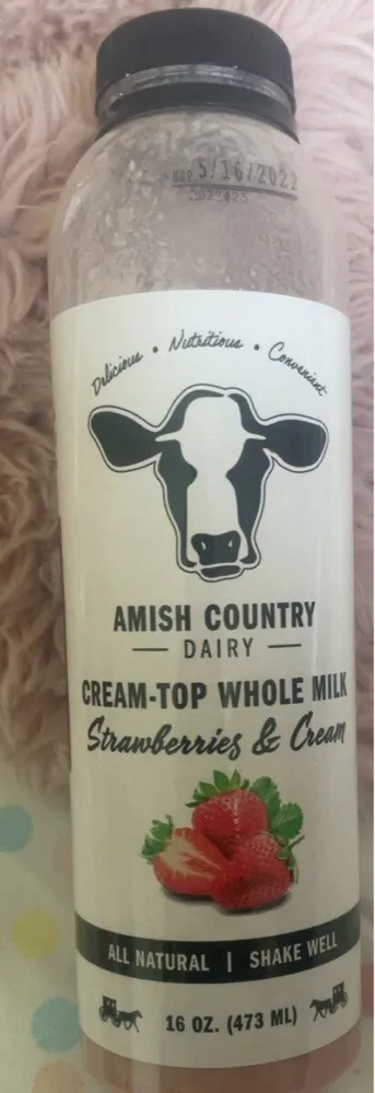 Cream top whole milk strawberries &cream