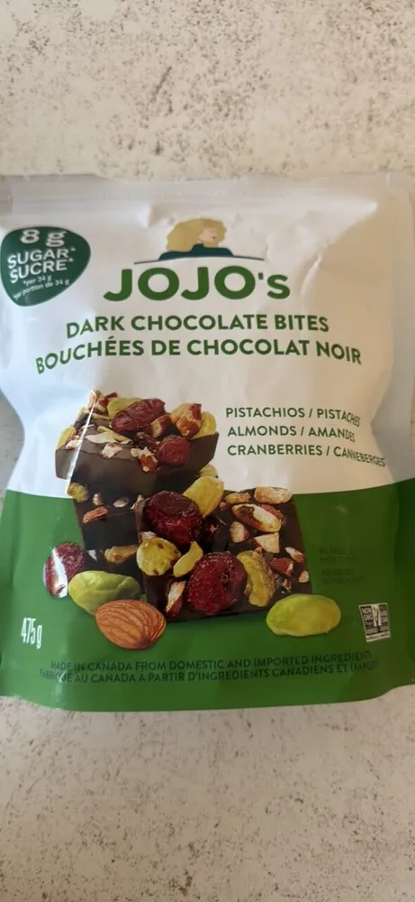 Dark Chocolate Bites pistachio almond cranberry