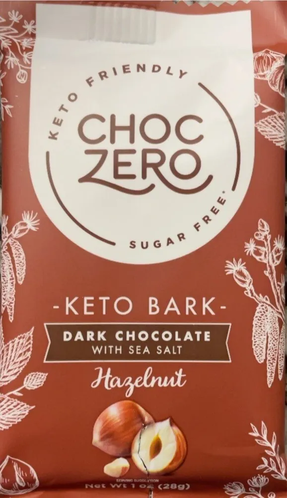 Keto Bark Dark Chocolate with Sea Salt Hazelnut