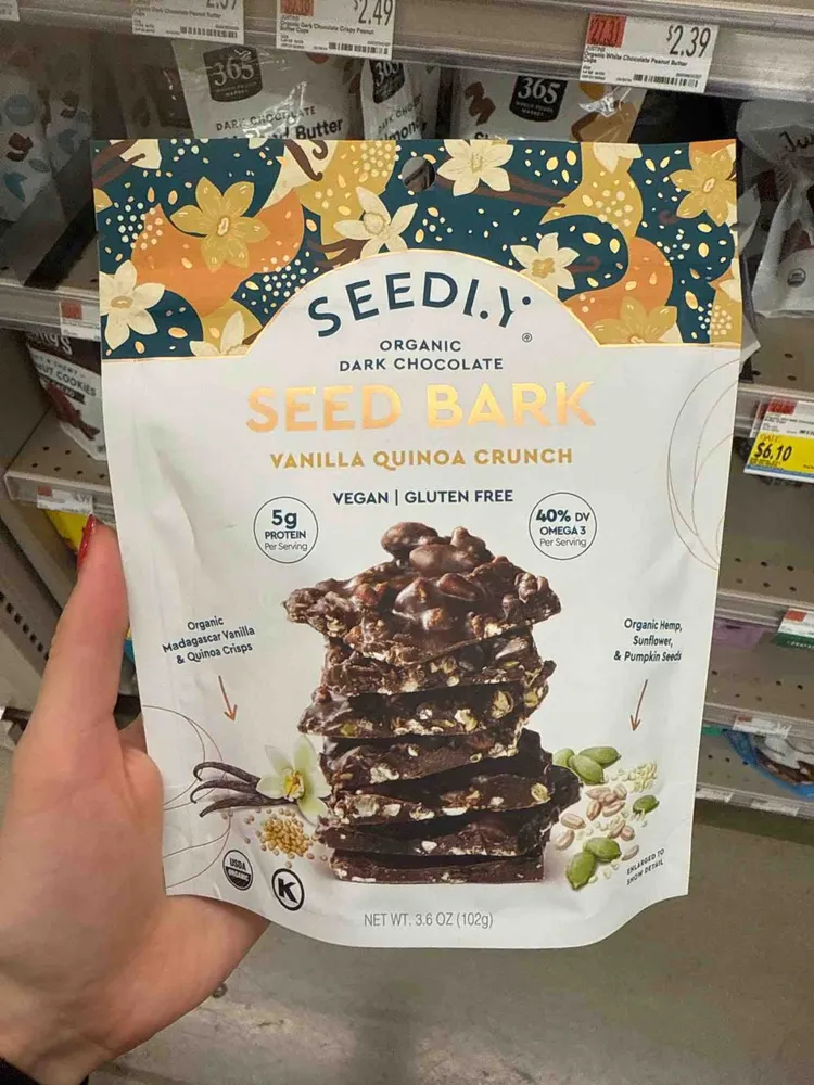 Organic Dark Chocolate Seed Bark Vanilla Quinoa Crunch