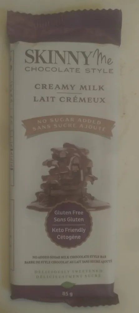 No Sugar Added Creamy Milk Chocolate Style Bar