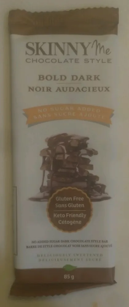 Bold Dark No Sugar Added Dark Chocolate Style Bar