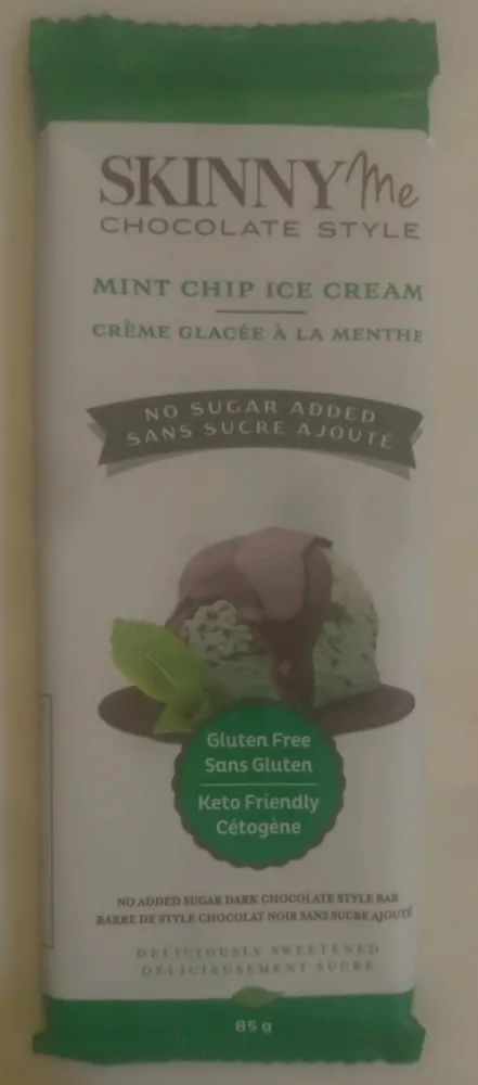 Mint Chip Ice Cream No Added Sugar Dark Chocolate Style Bar