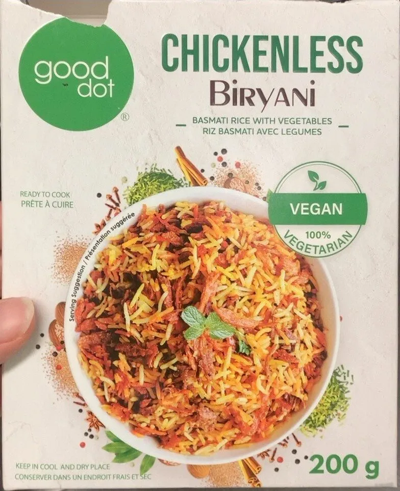 Chickenless biryani