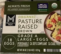 Organic pasture raised brown grade a large eggs